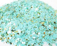 Turquoise Granite Chunky Mix Glitter Metal Flake Tumbler Nail Crafts Paint Epoxy